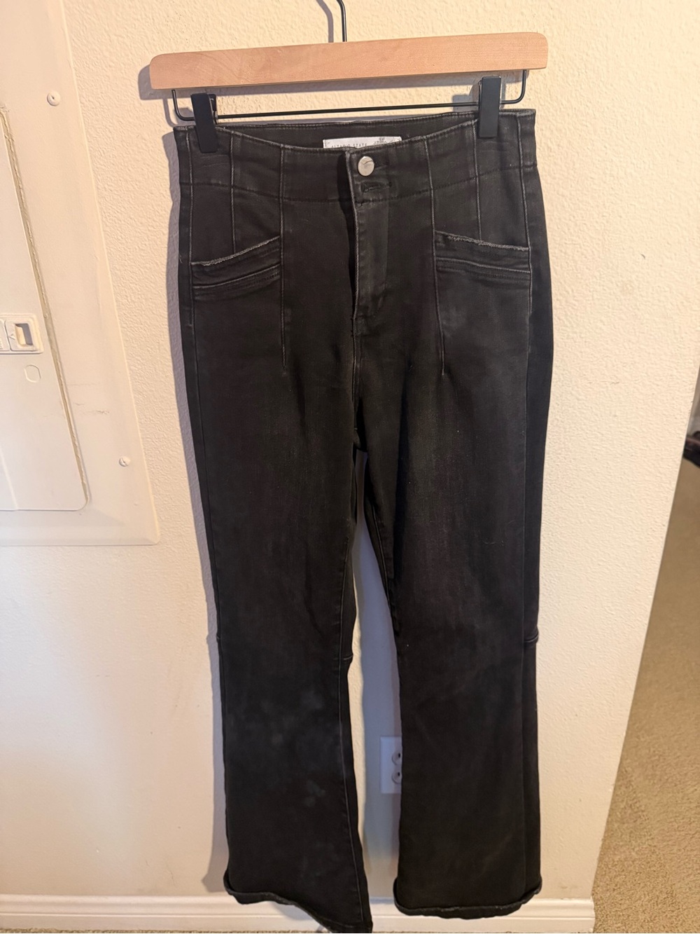 Altar’d State Size 26 Black High Rise Flare Jeans Stretch Denim